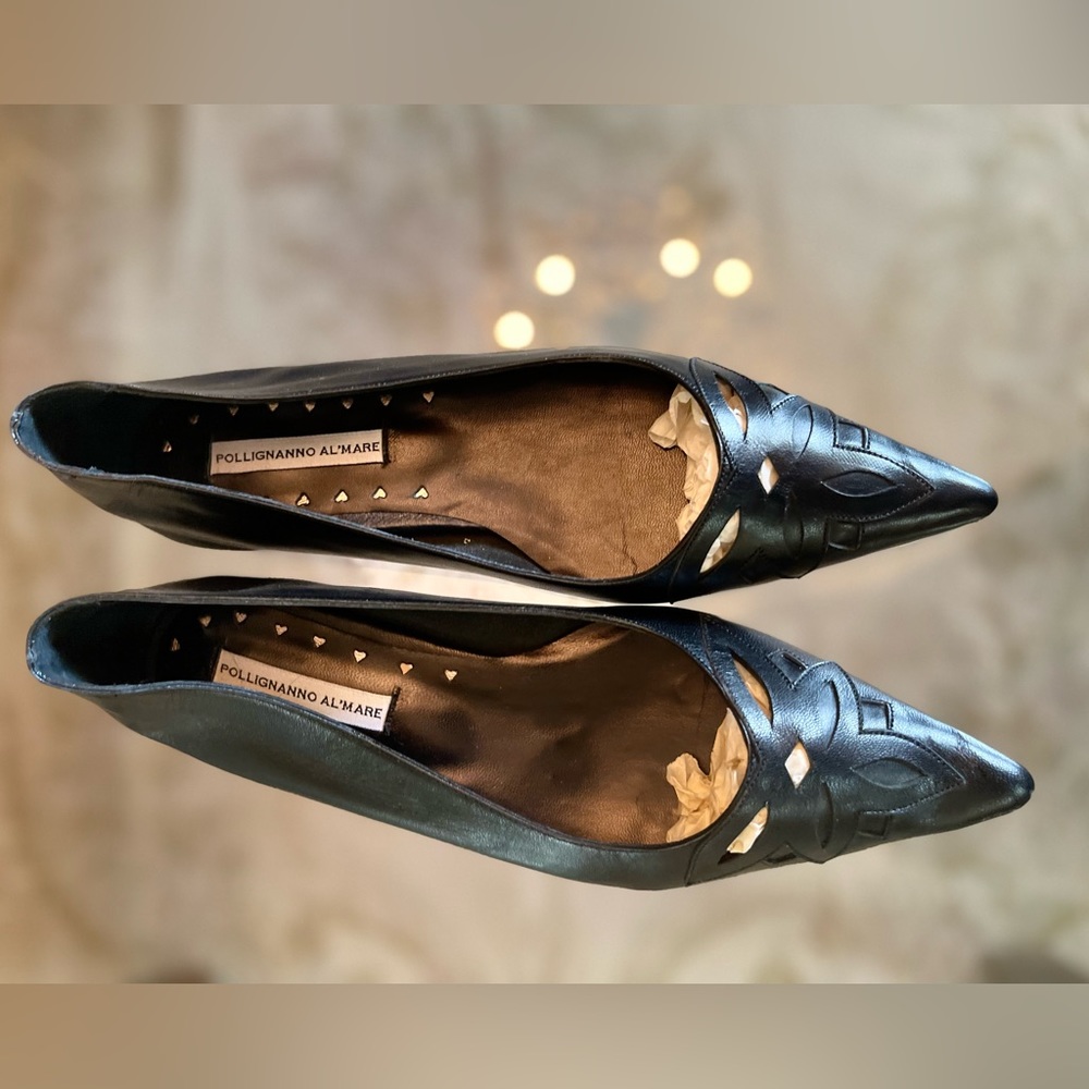 Genuine Pollignanno Al Maré Italian Leather Flat Espadrille